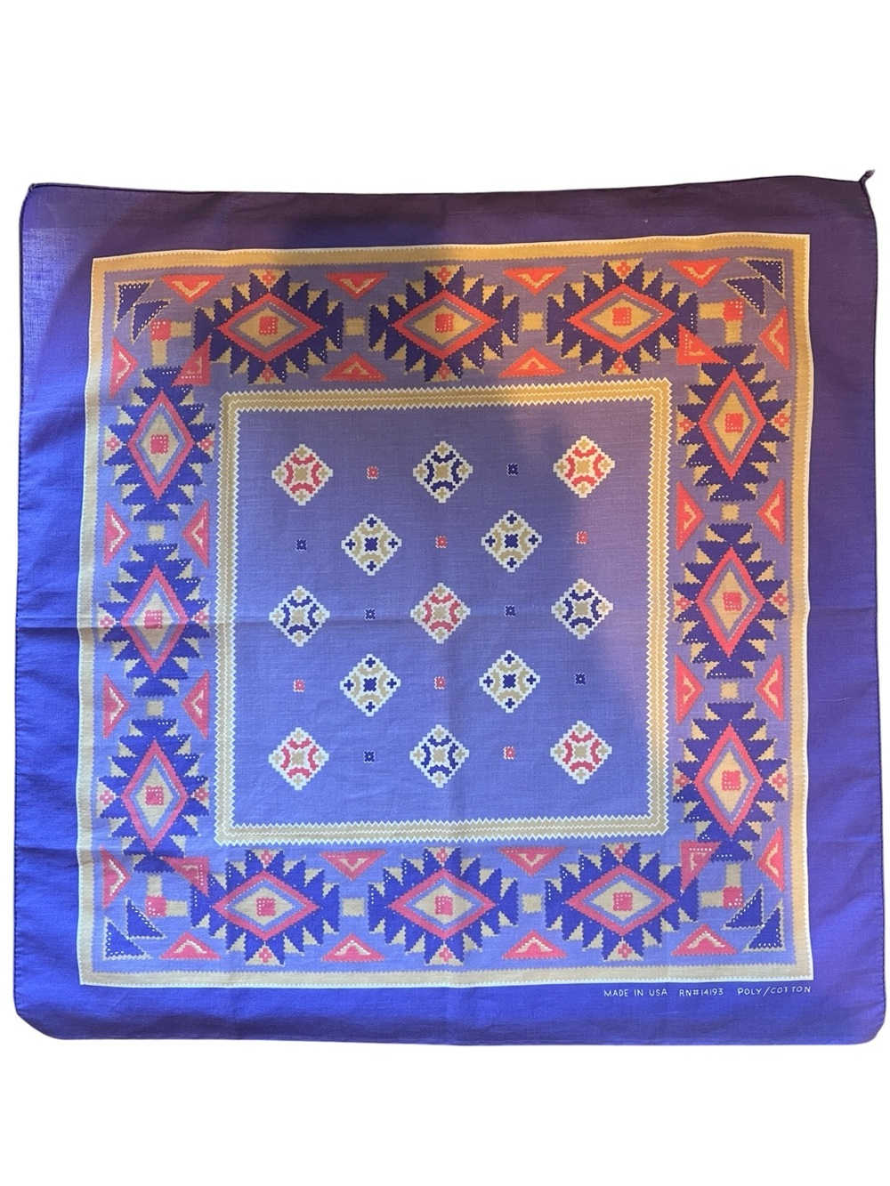 3/$20 True Vintage Bandana from the late 1980s Southwestern Style Design Purple